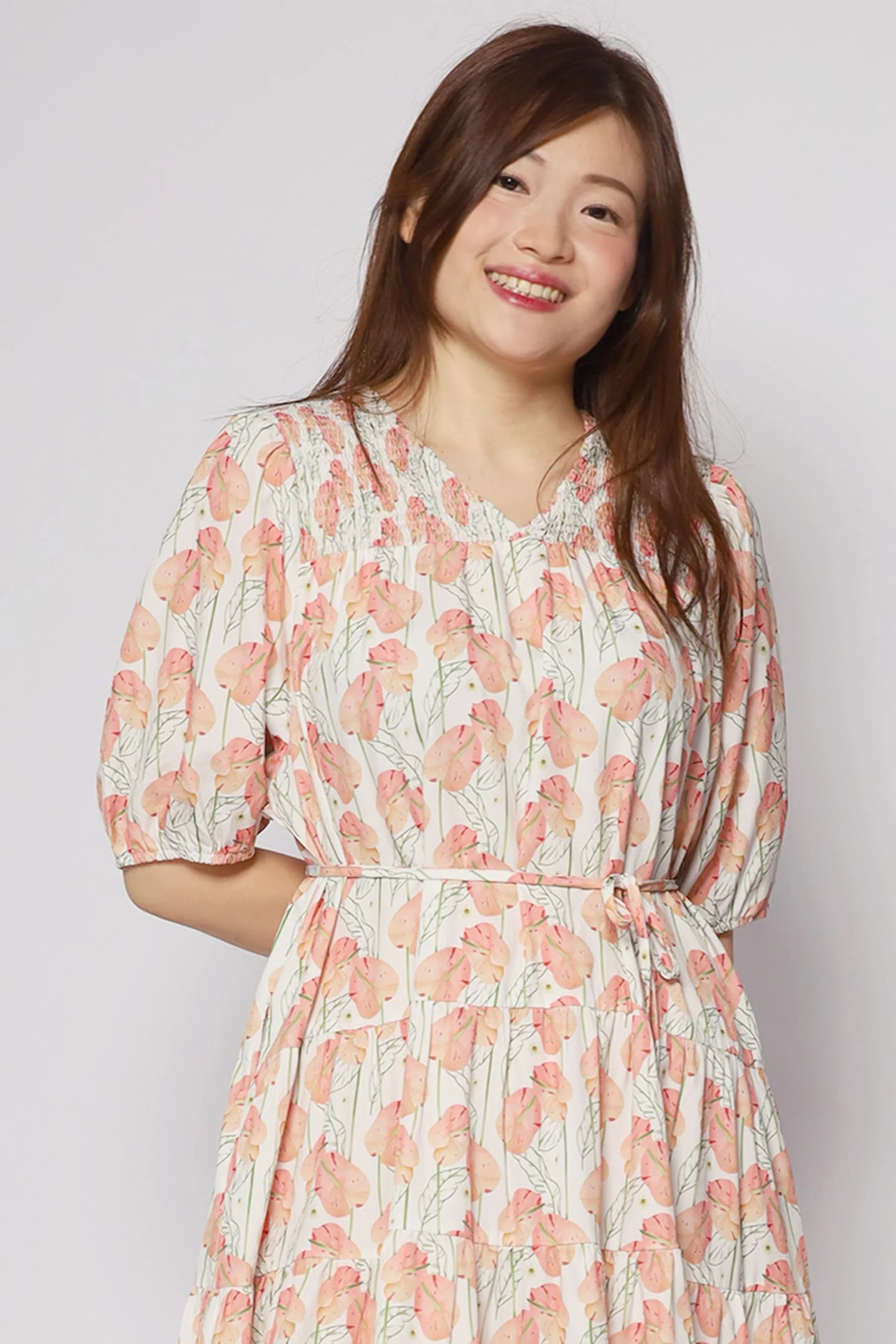Melbourne Dress in Peach Spring