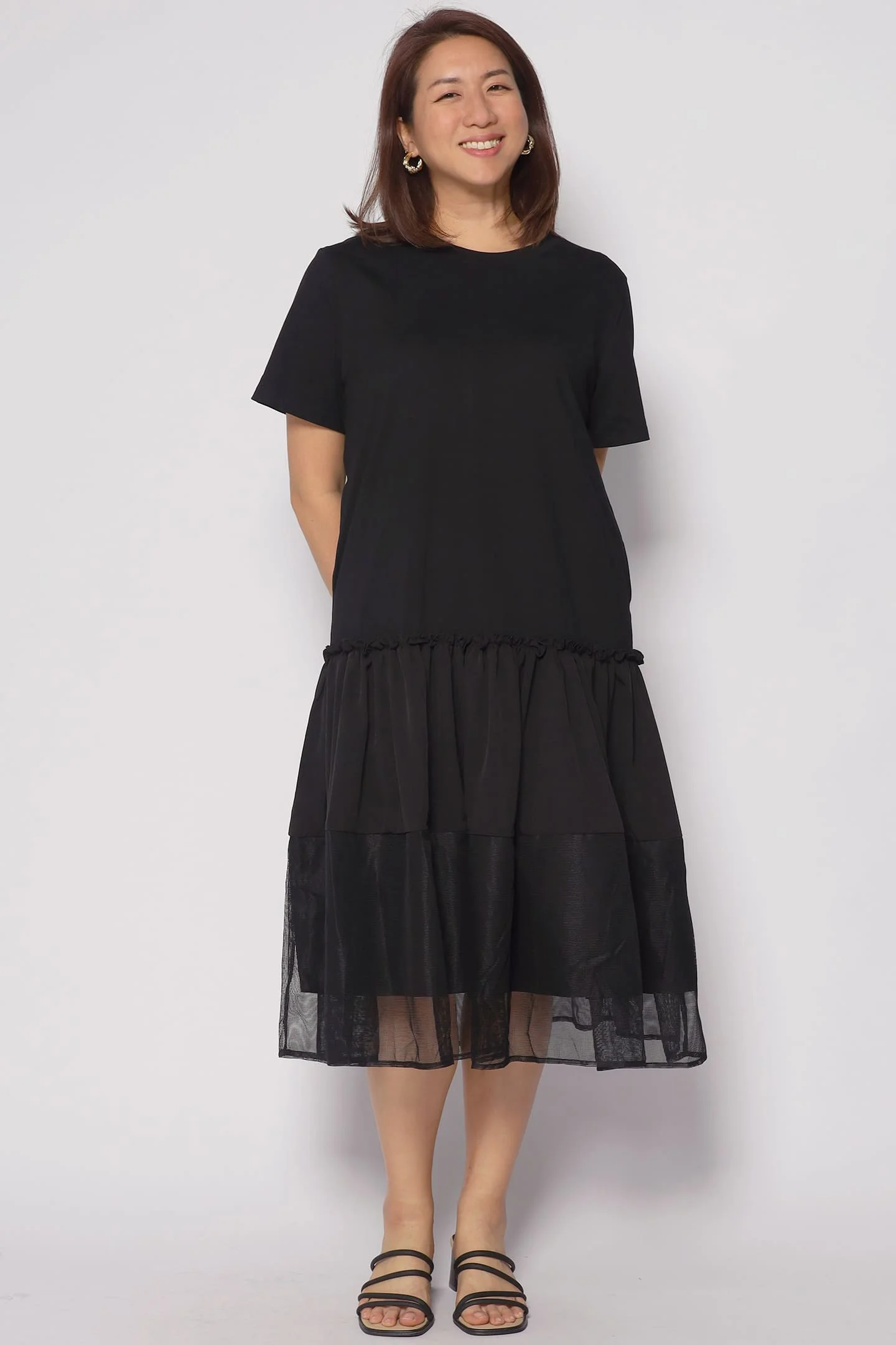 Valerie Netted Dress in Black