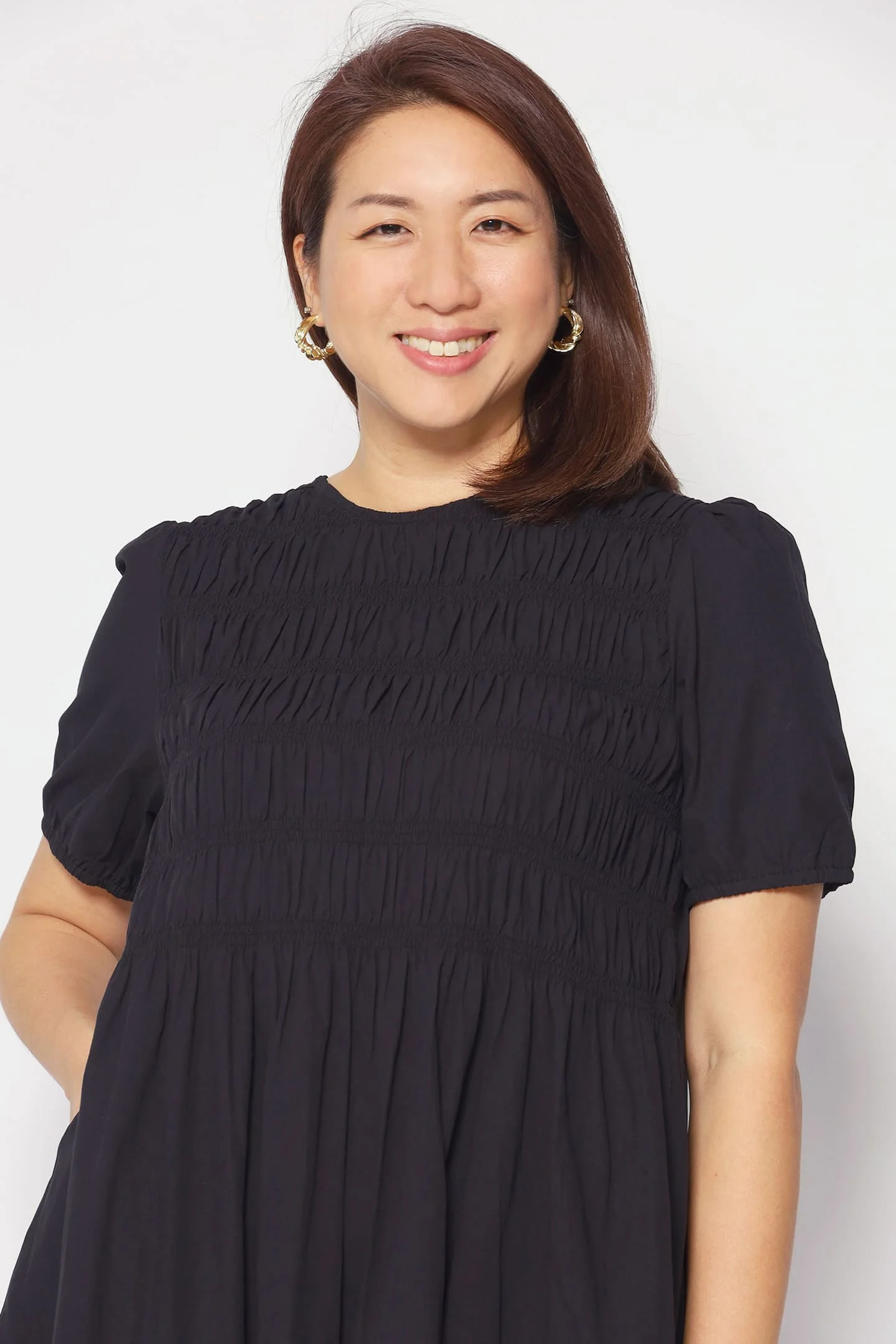 Sab Ruched Dress in Black