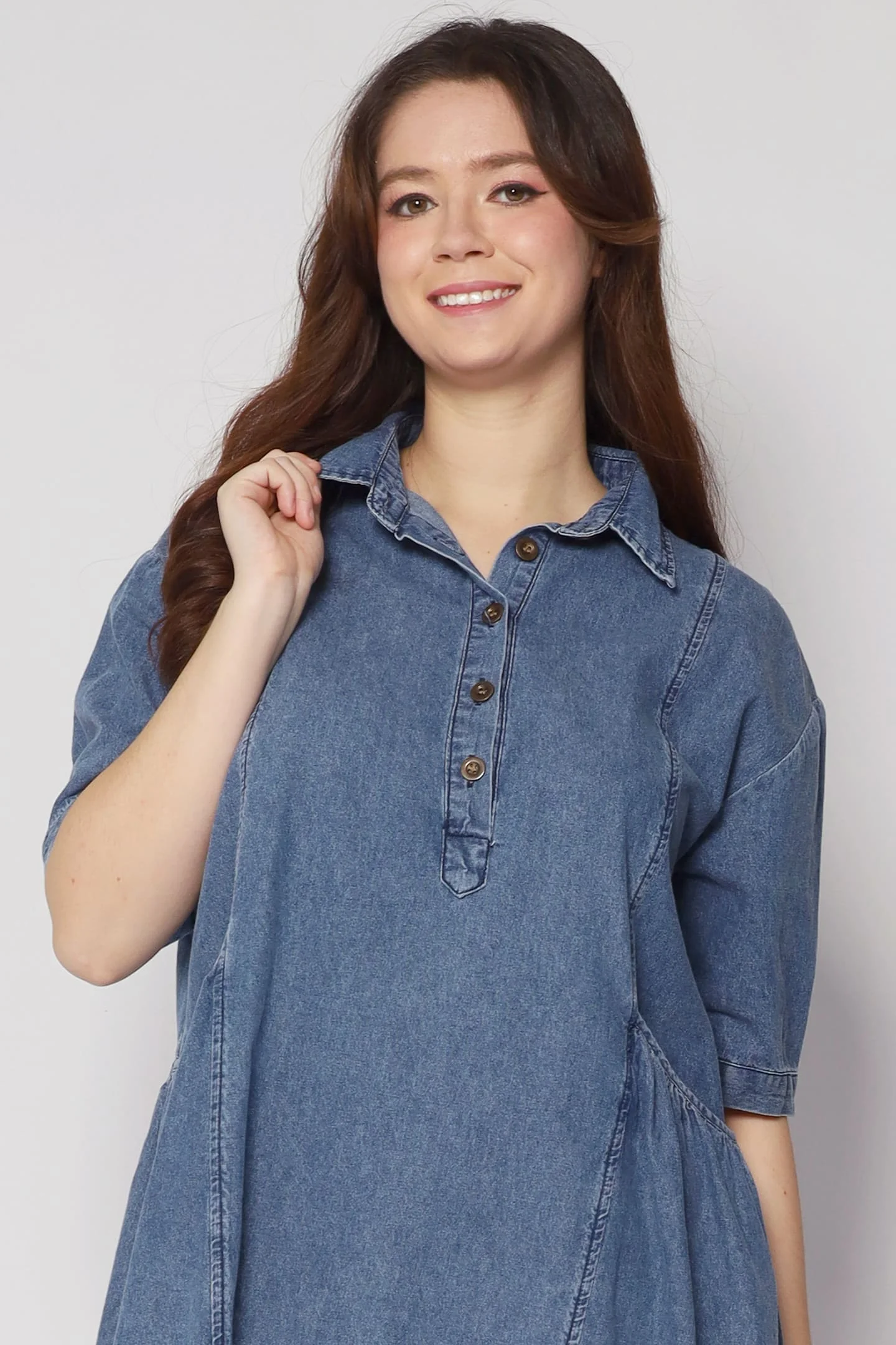 PO &ndash; Vava Denim Pocket Dress