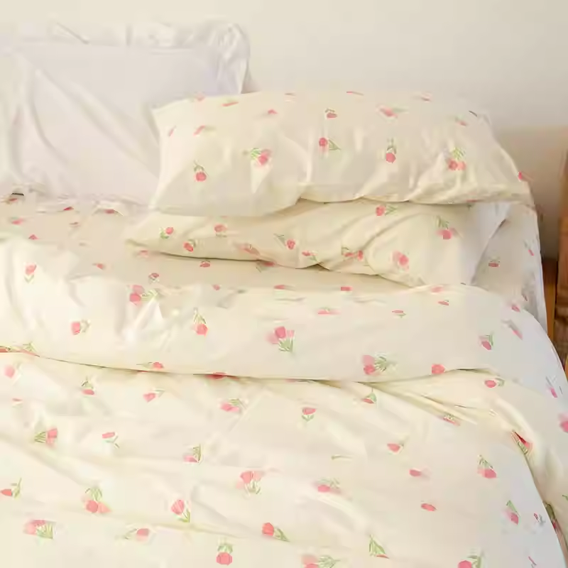 Pastel Strawberry Pillowcase &ndash; Cozy Decorative Bedding Accent