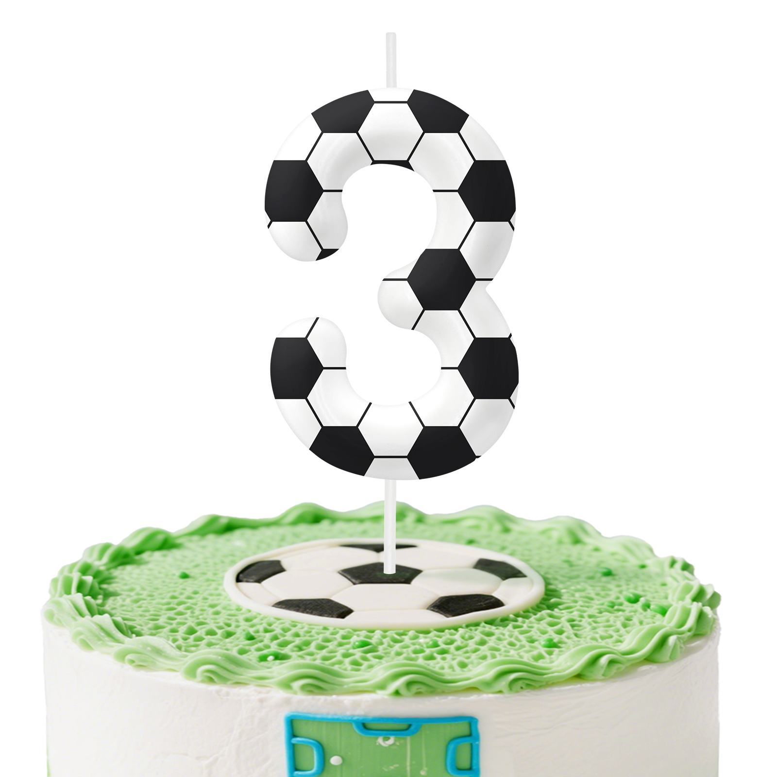 WickAuraMJ Soccer Birthday Number Candles, Sports Theme Cake Topper Party Decorations for Kids Boys Girls Birthday Celebration