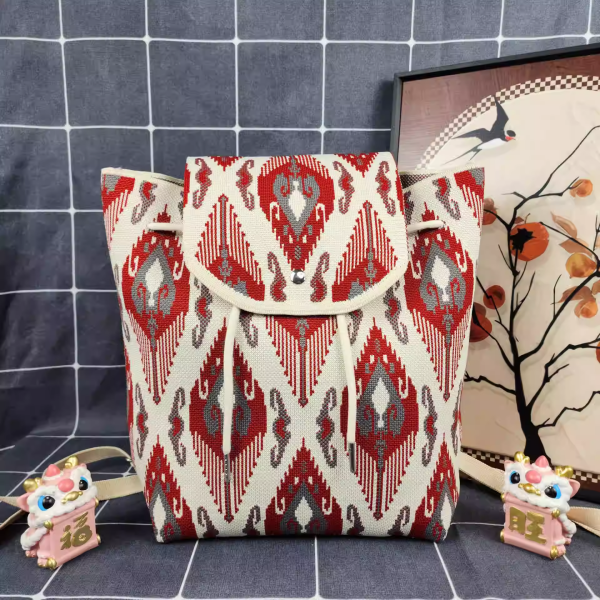 Tibetan Inspired Drawstring Bag &ndash; Ethnic Boho Pouch